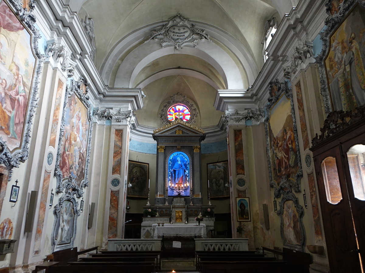 Orta San Giulio, barocker Innenraum der San Bernardino Kirche (06.10.2019)
