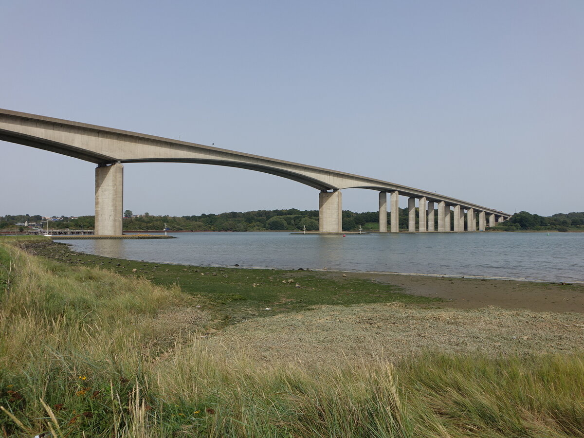 Orwell Bridge der A14 ber des Fluss Orwell bei Gainsborough (06.09.2023)