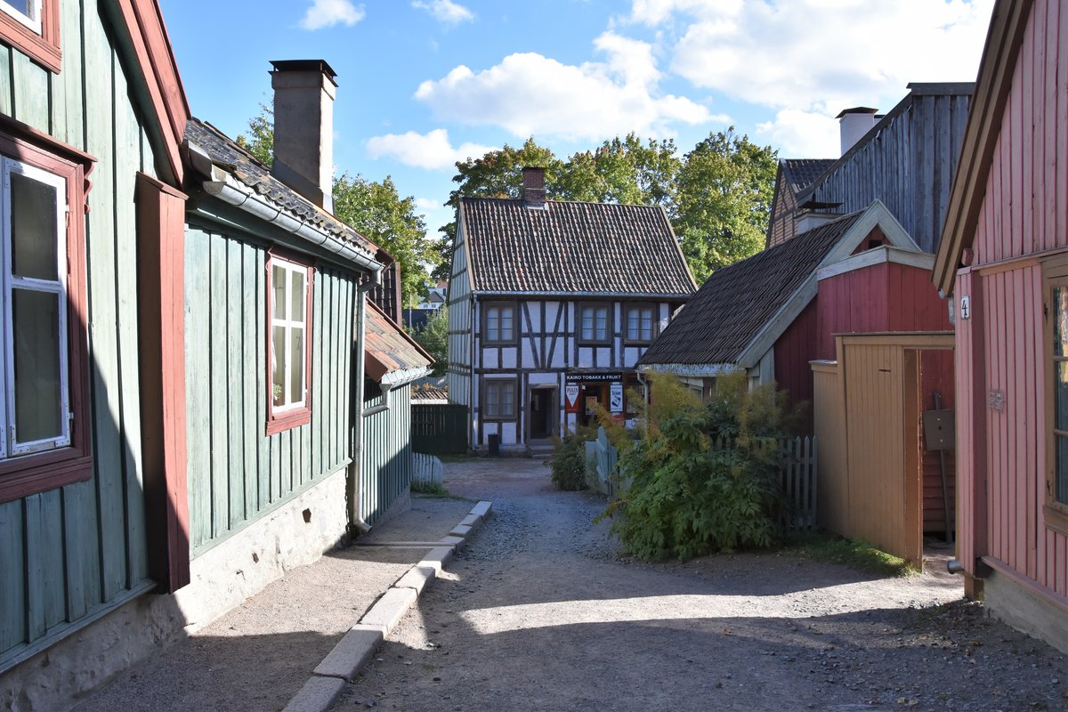 OSLO (Fylke Oslo), 12.09.2016, ein Stckchen altes Oslo, aufgebaut im Norwegischen Volksmuseum, einem Freilichtmuseum