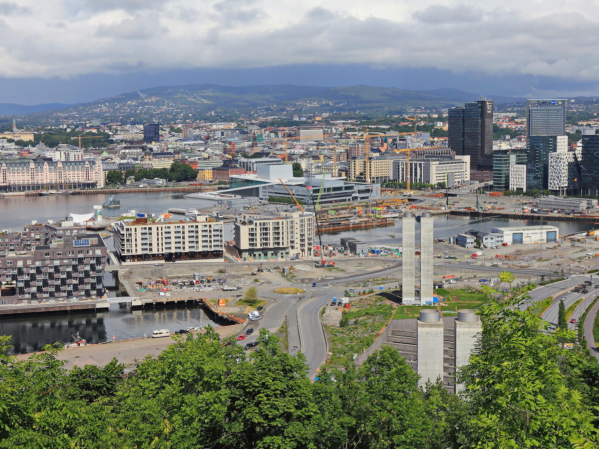 Oslo gesehen von dem Ekeberg  am 05. Juli 2016.