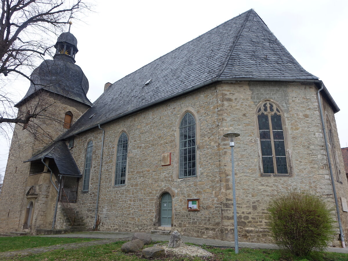 Omannstedt, evangelische St. Peter Kirche, erbaut ab 1297 (26.03.2023)
