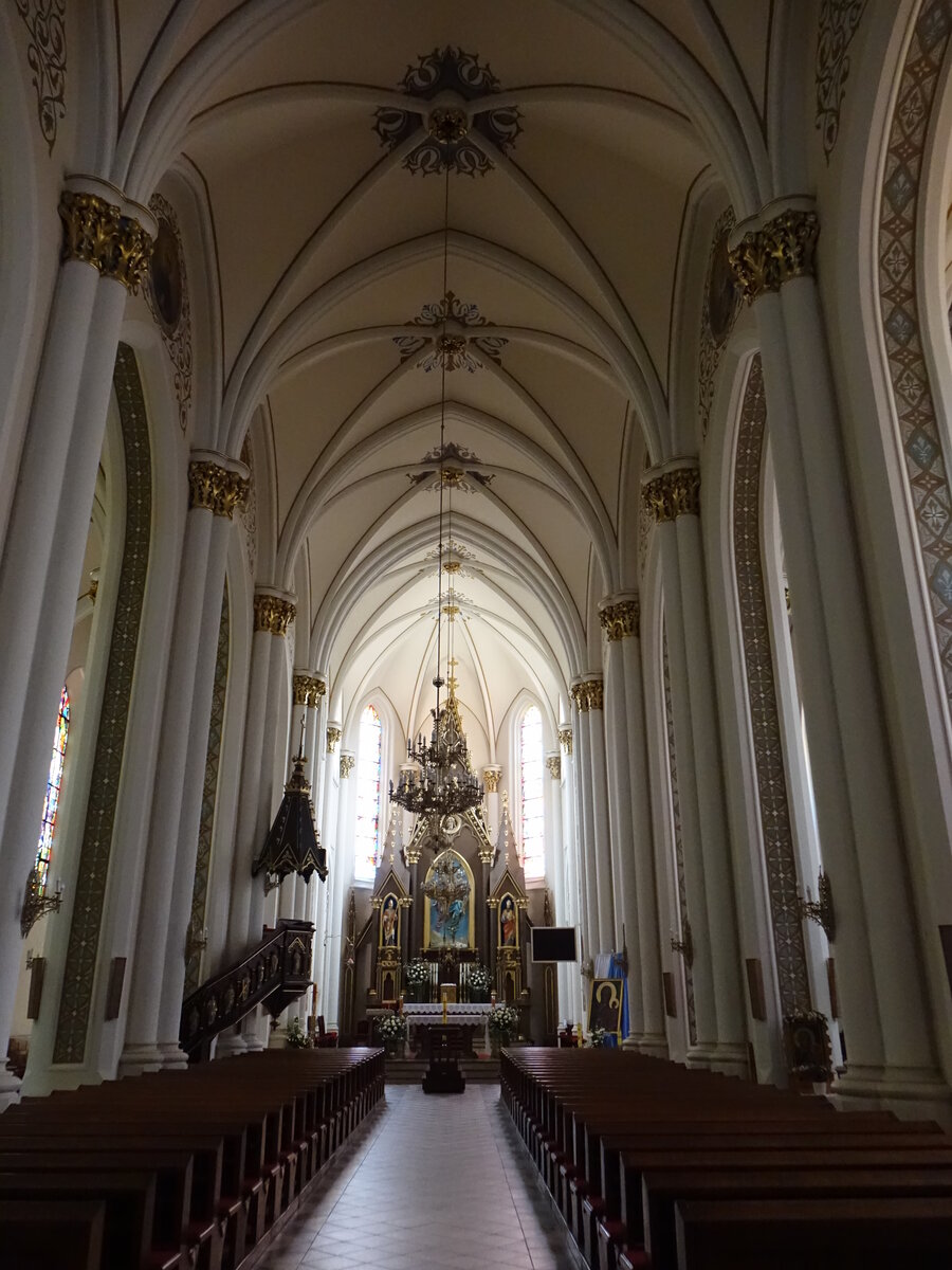 Ostrow Mazowiecka, Innenraum der Pfarrkirche Maria Himmelfahrt (05.08.2021)