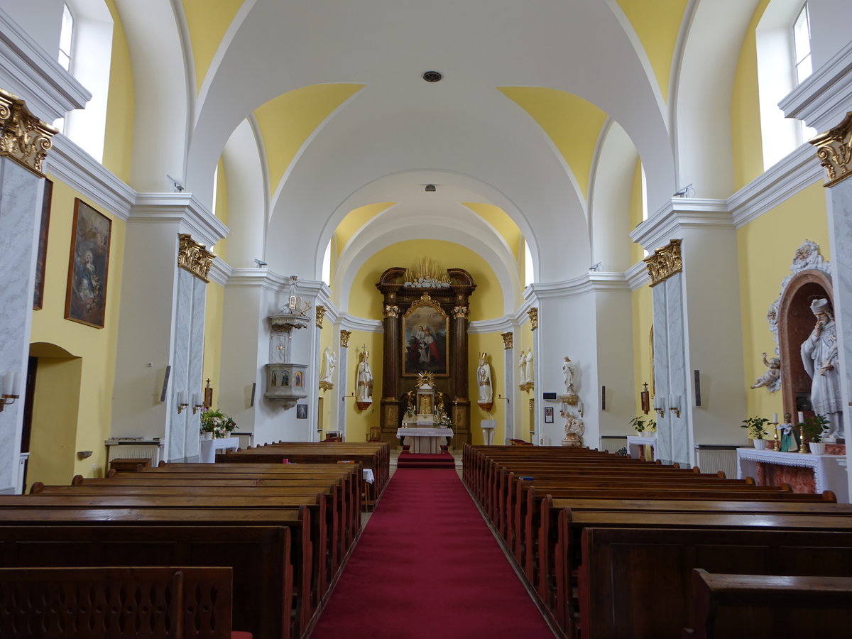 Ostrozska Nova Ves / Neudorf, barocker Innenraum der St. Wenzel Kirche (04.08.2020)