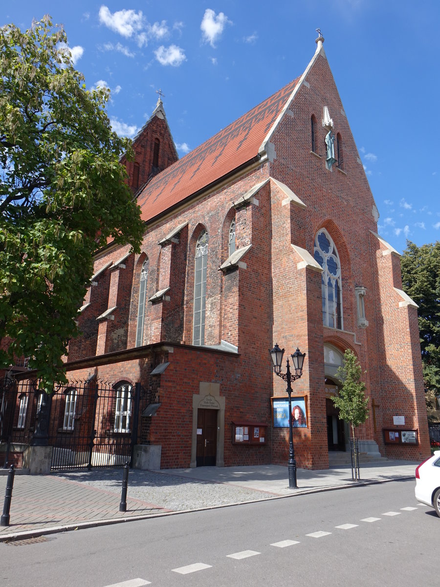 Oswiecim / Auschwitz, Kirche zu unseren lieben Frau in der Władysława Jagiełły Strae, erbaut im 14. Jahrhundert fr die Dominikaner (05.09.2020)