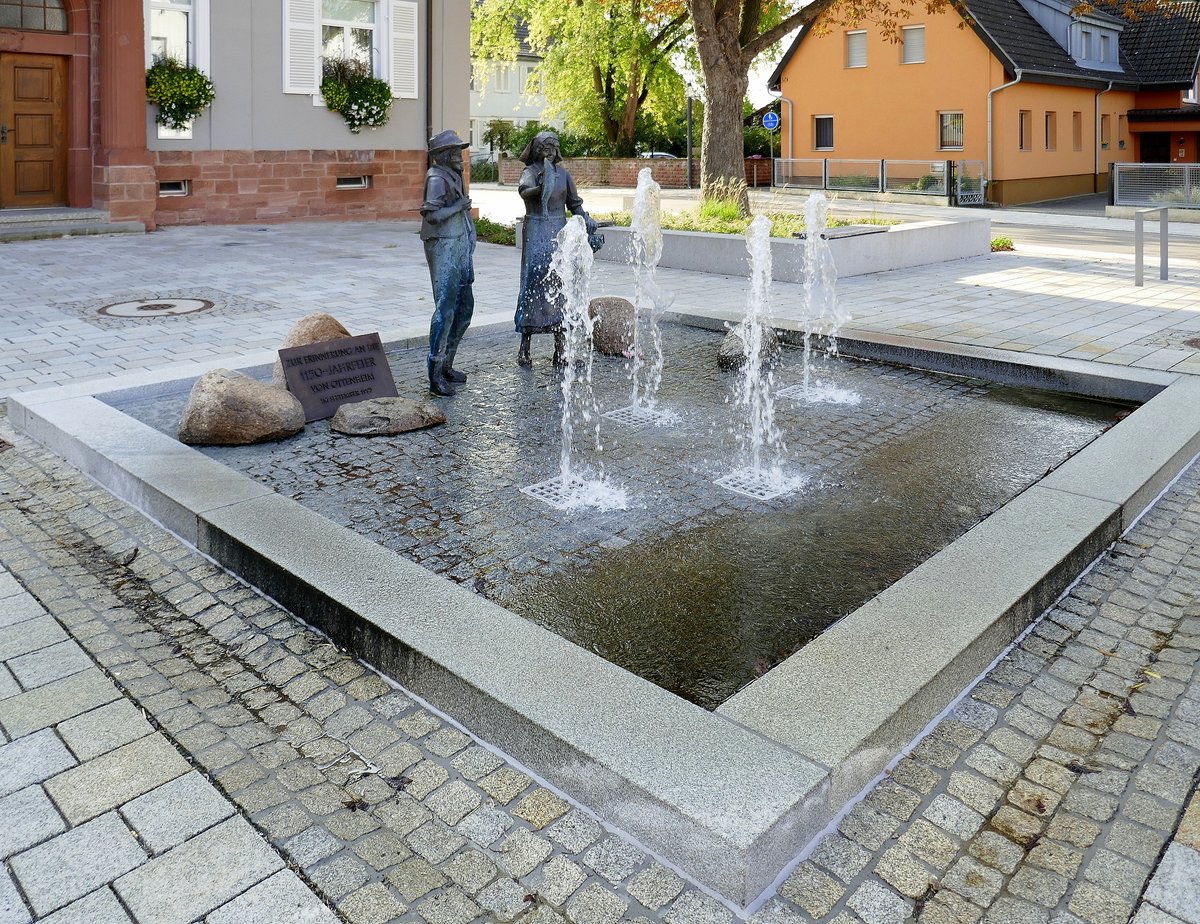 Ottenheim, der Brunnen zur Erinnerung an die 1150-Jahrfeier im September 1995, Sept.2020