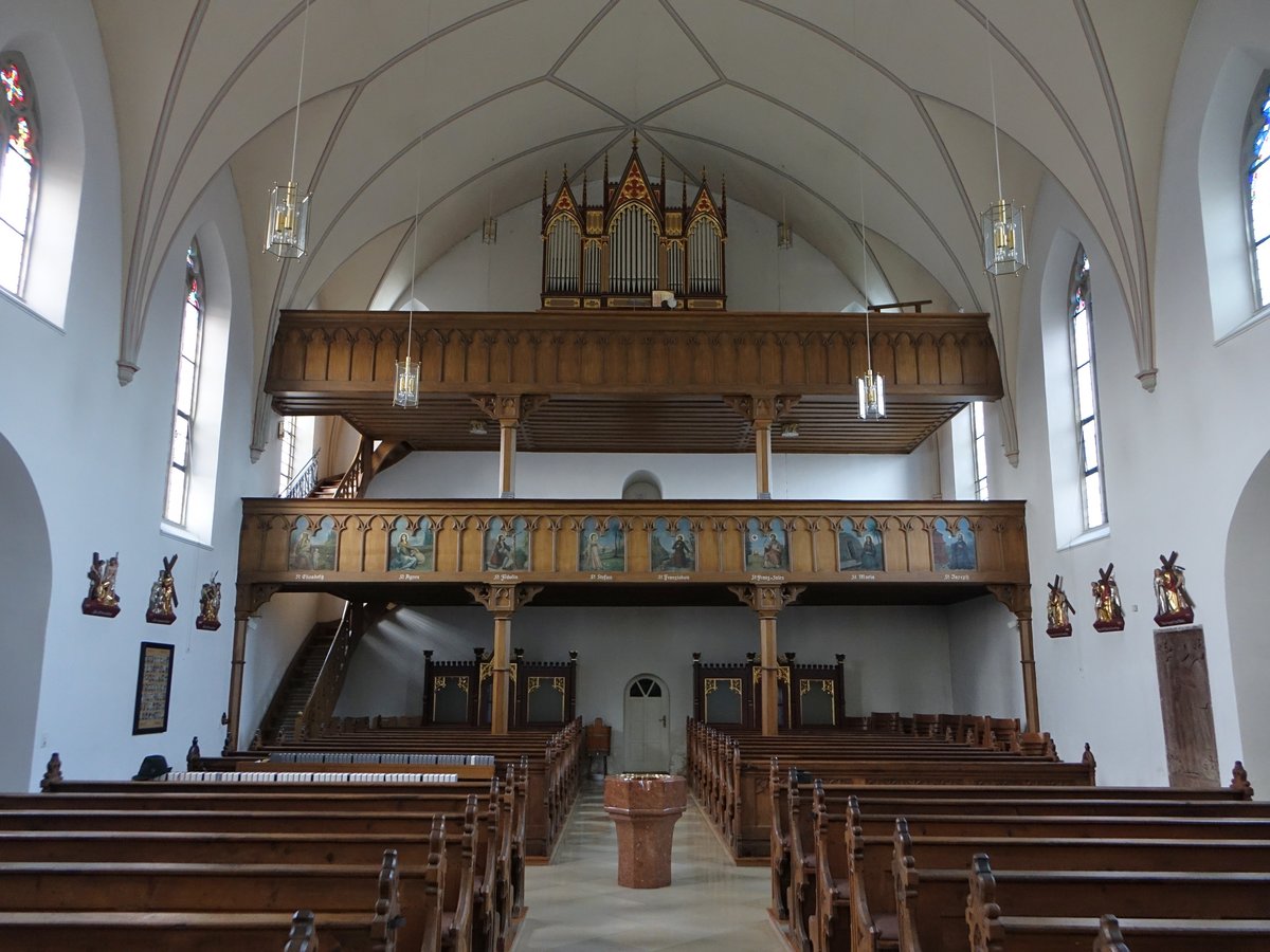 Ottering, Orgelempore in der Pfarrkirche St. Johannes der Tufer (13.11.2016)