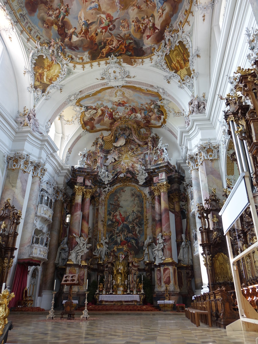 Ottobeuren, Hochaltar von 1761 in der Klosterkirche St. Alexander und Theodor (18.05.2019)