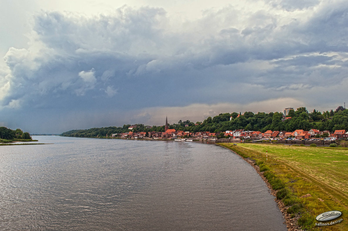 Panorama von Lauenburg an der Elbe, Salinos, Juni 2014