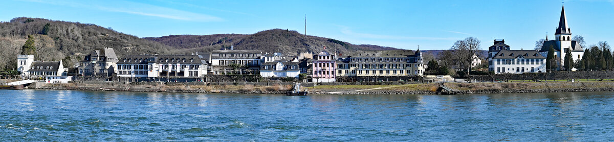 Panoramaaufnahme - Rheinufer-Promende in Unkel - 13.03.2021