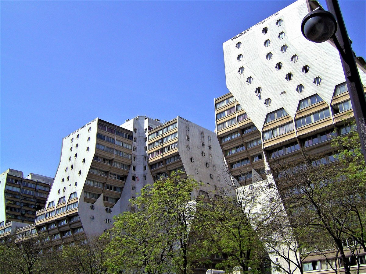 Paris, 19. Arrondissement. Les Orgues de Flandre, die „Flmischen Orgeln“ des Berliner Architekten Martin Schulz van Treeck. Gebaut zwischen 1973 und 1980 - 04.05.2008