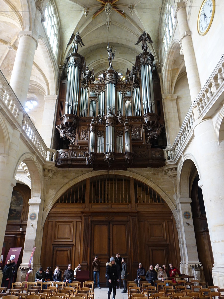 Paris, Orgel der Kirche St. Etienne du Mont, erbaut 1630 durch Pierre le Pescheur (31.03.2018)