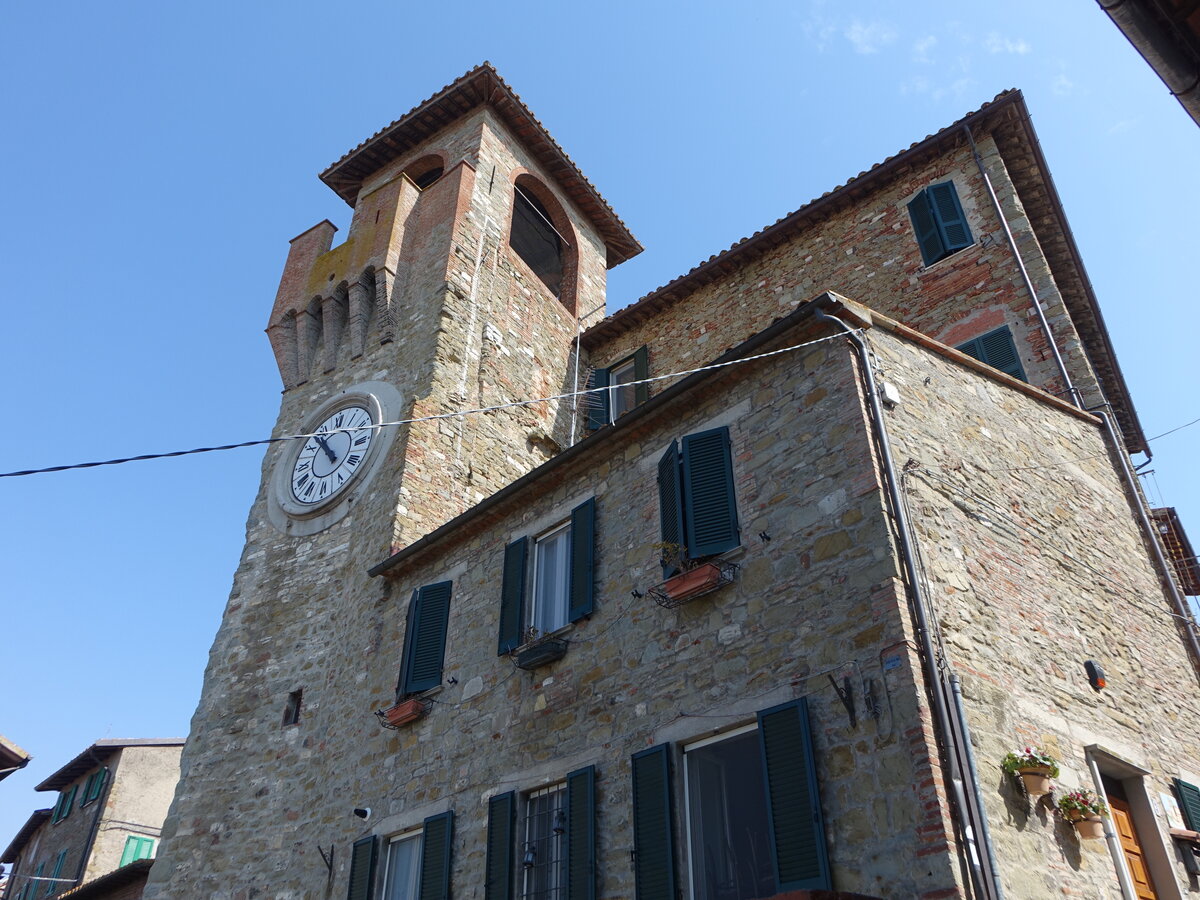 Passignano sul Trasimeno, Torre dell Orogolio, erbaut im 13. Jahrhundert (26.03.2022)