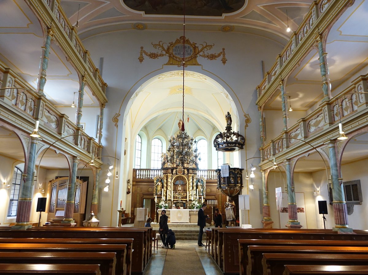Pegnitz, Innenraum der Ev. Stadtkirche, erbaut von 1899 bis 1900 durch Angelo Nissl (17.04.2017)