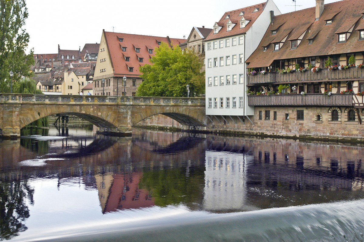 Pegnitz in Nrnberg. Aufnahme: Juli 2008.