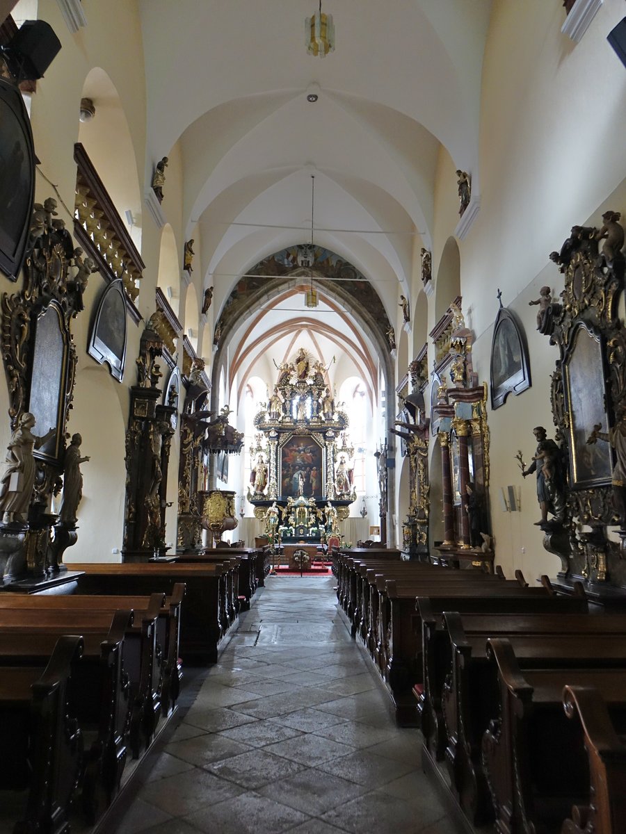 Pelhřimov/Pilgrams, barocker Innenraum der Pfarrkirche St. Bartholomus (28.05.2019)
