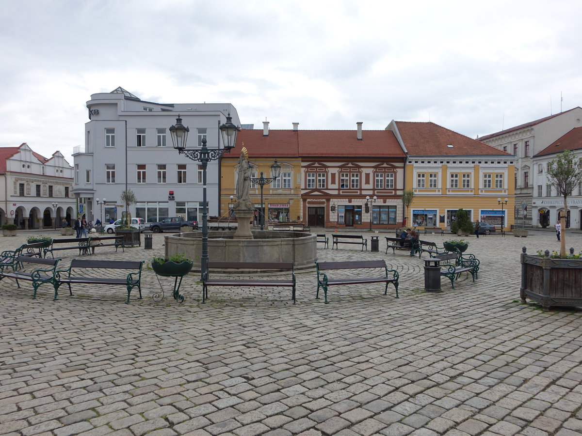 Pelhřimov/Pilgrams, Huser am Hauptplatz Masarykovo Namesti (28.05.2019)