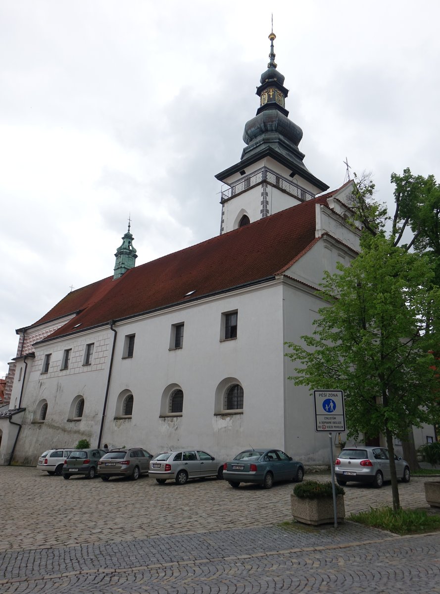 Pelhřimov/Pilgrams, Pfarrkirche St. Bartholomus, erbaut von 1575 bis 1593 (28.05.2019)