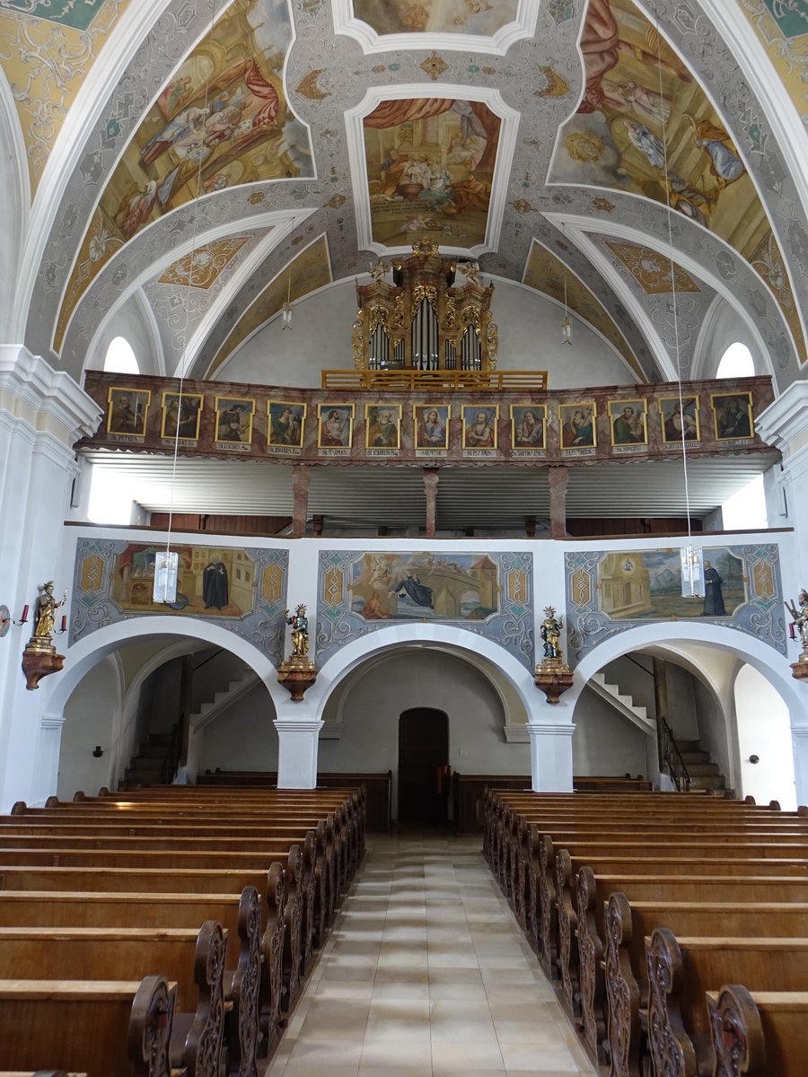 Pemfling, Orgelempore in der kath. Pfarrkirche St. Andreas (03.06.2017)