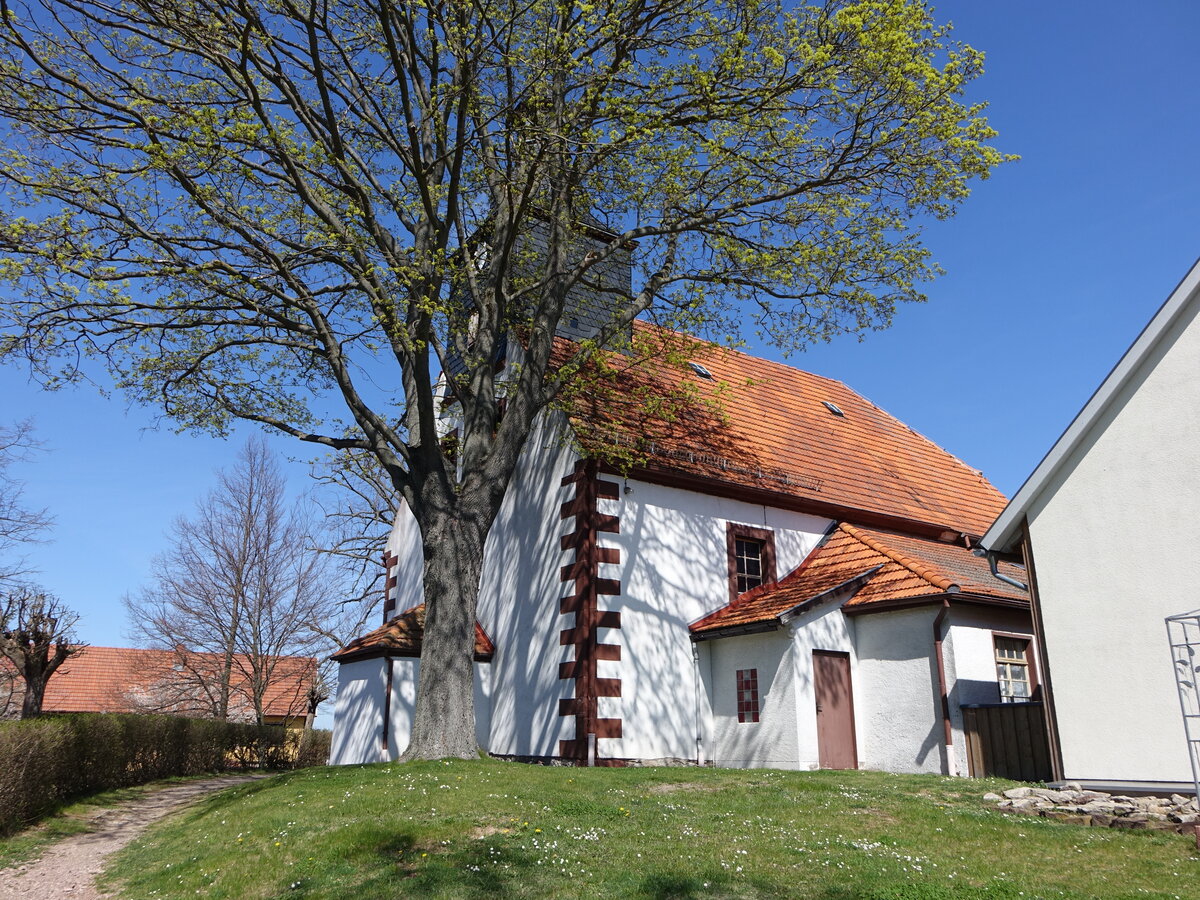 Petriroda, evangelische Dorfkirche St. Salvator, erbaut 1714 (16.04.2022)
