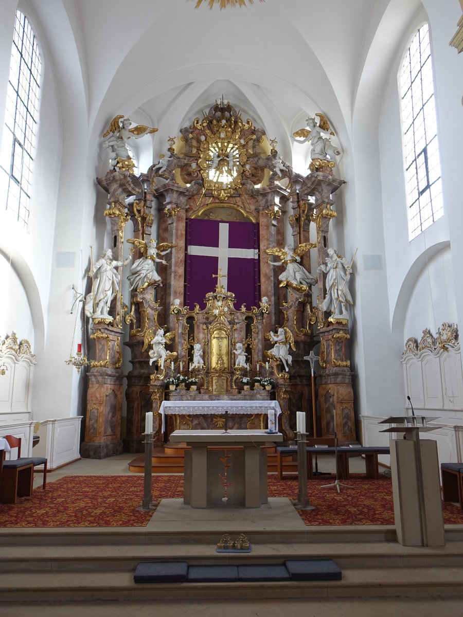 Pettstadt, barocker Hochaltar in der Pfarrkirche Maria Geburt (11.03.2018)
