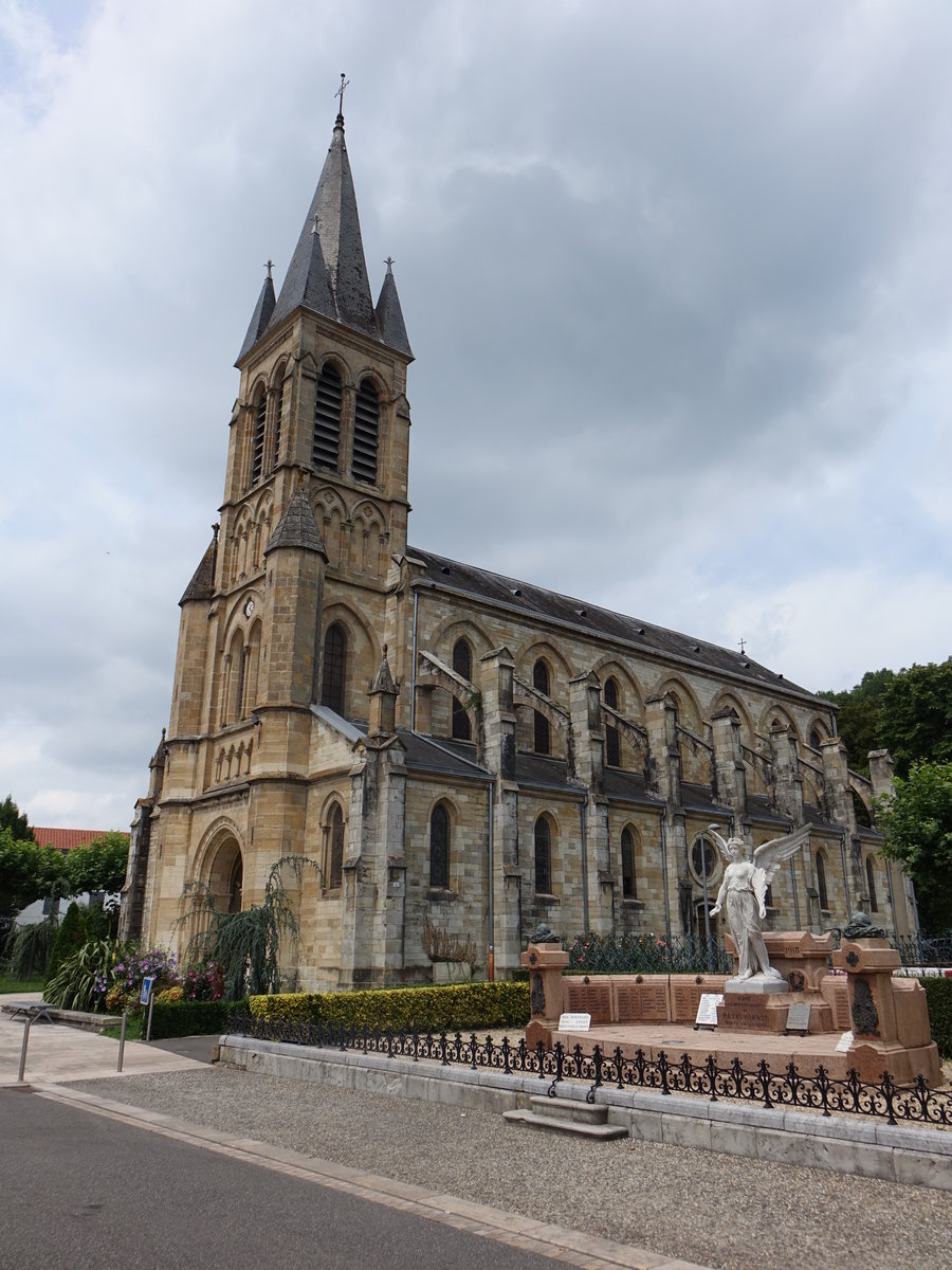 Peyrehorade, Pfarrkirche St. Martin, neugotisch erbaut von 1852 bis 1857 (27.07.2018)