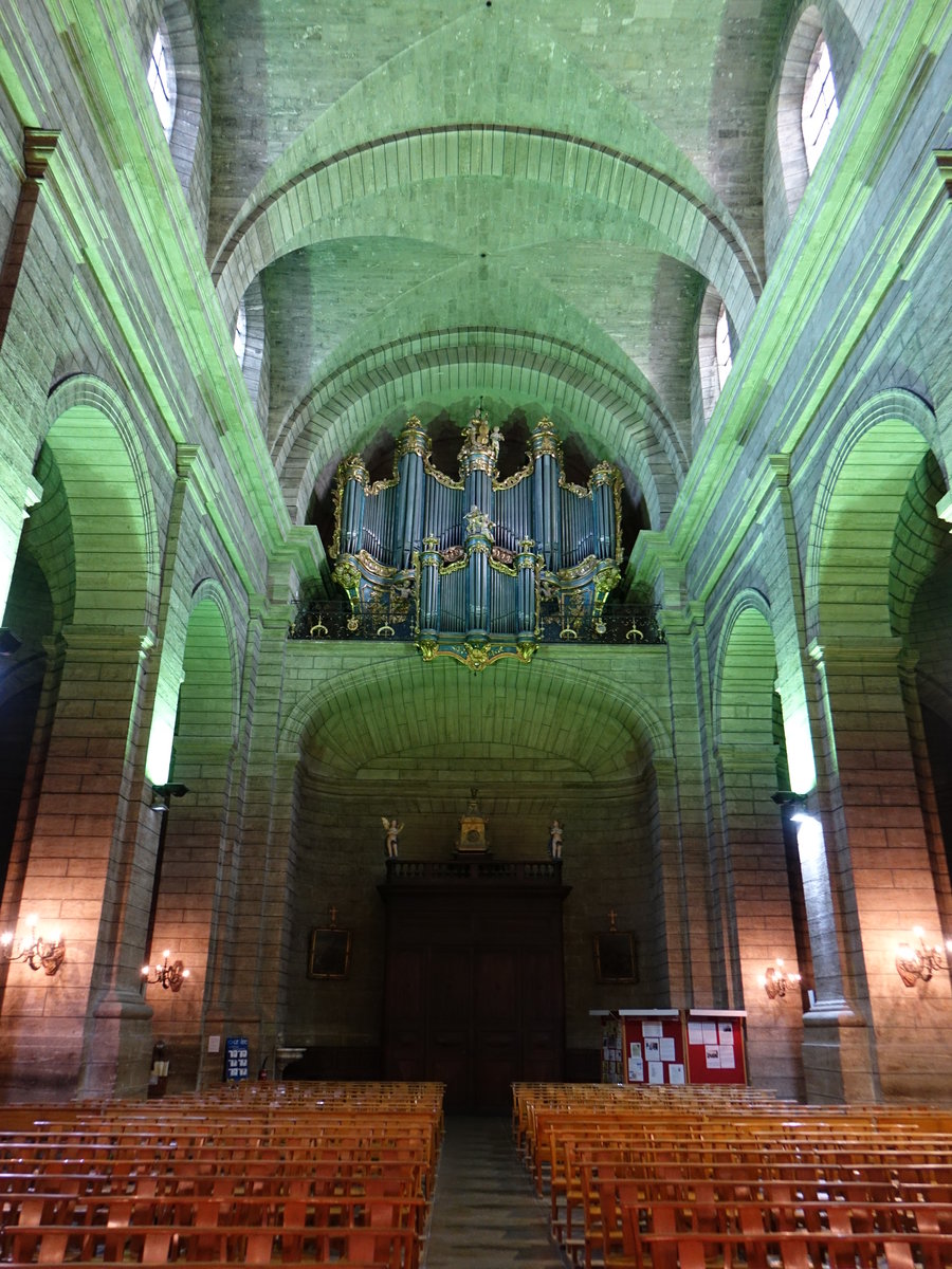 Pezenas, Orgelempore in der St. Jean Kirche, Orgel erbaut 1758 durch Jean Franois l'Epine (29.09.2017)