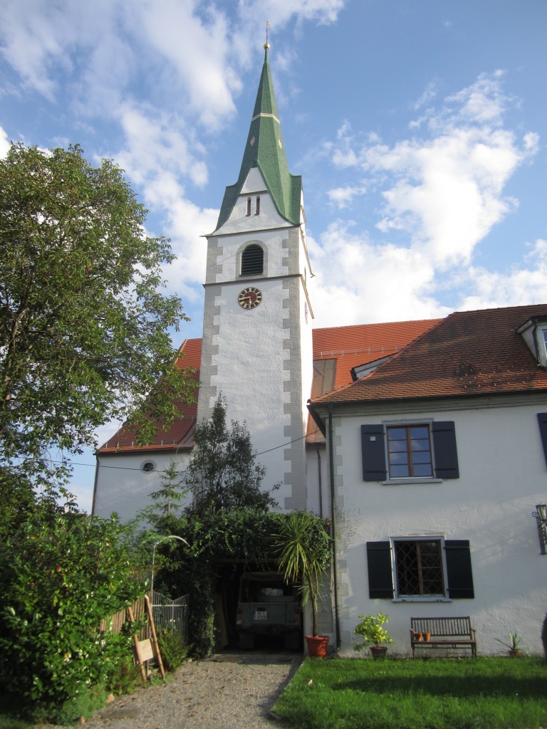 Pfrrich, Wallfahrtskirche Maria Geburt, erbaut ab 1386, barocker Wandpfeilerbau 
nach Vorarlberger Muster (08.09.2013)