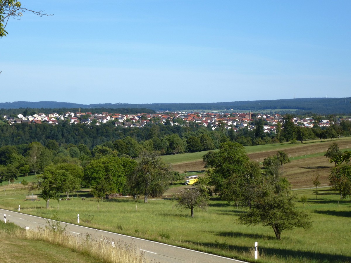 Pfaffenrot im Nordschwarzwald, Blick ber den Ort, Aug.2015