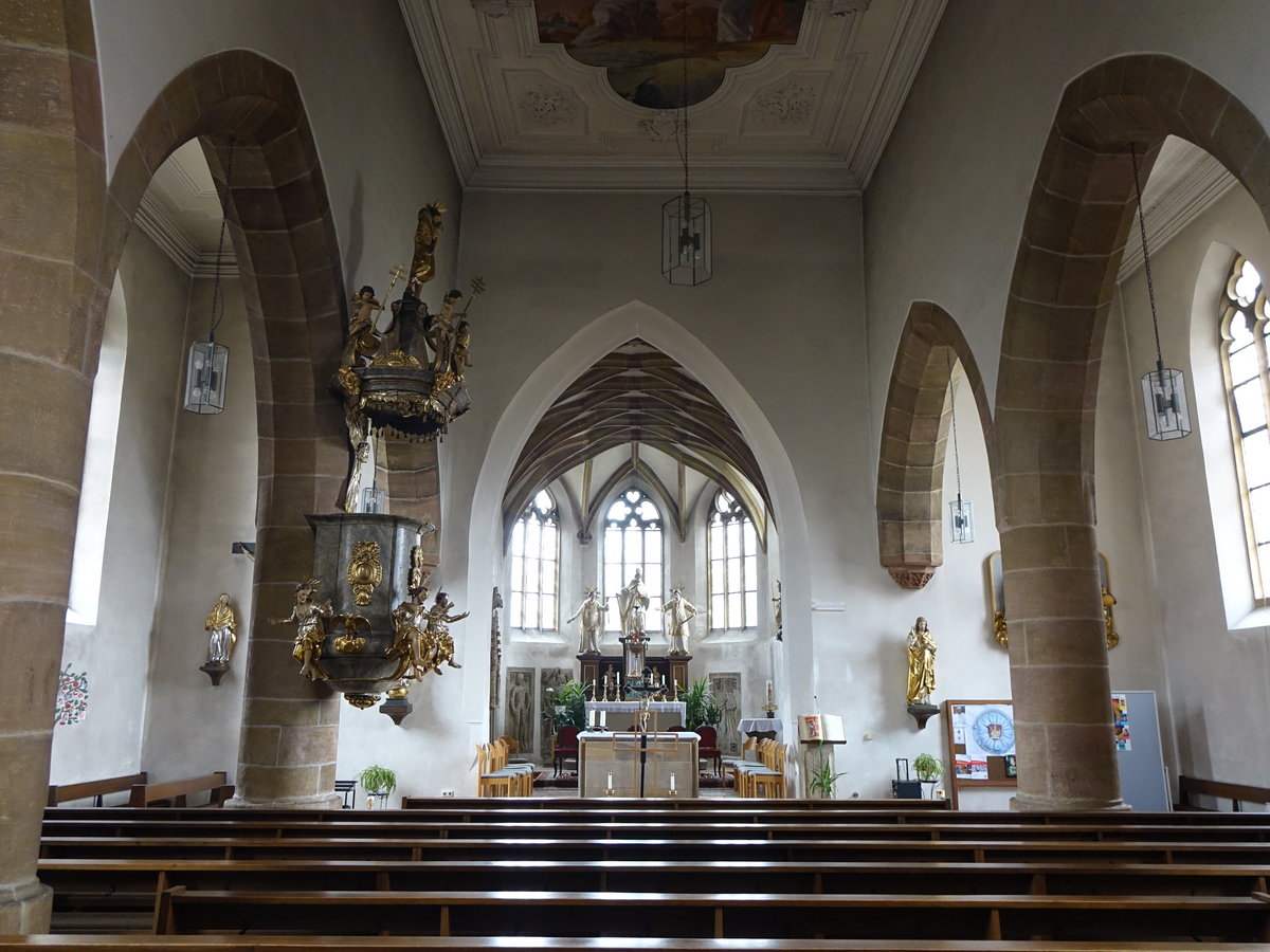 Pfarrweisach, Innenraum der Pfarrkirche St. Kilian (24.03.2016)