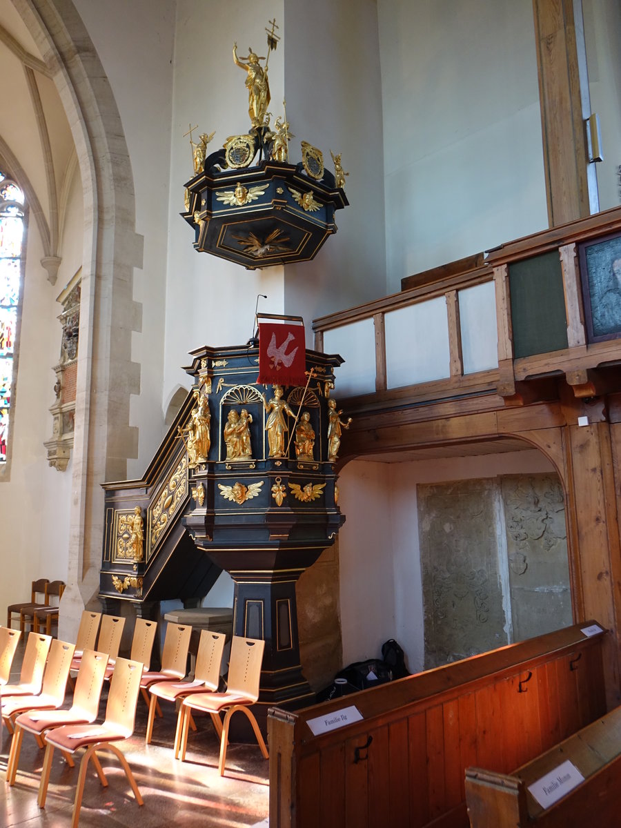 Pfedelbach, Kanzel in der ev. Kirche St. Peter und Paul (29.04.2018)