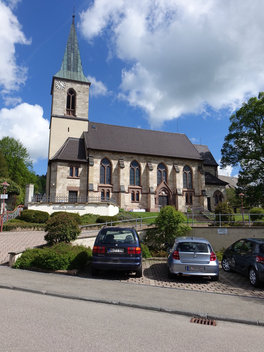 Pfeffingen, Ev. St. Nikolaus Kirche, erbaut von 1897 bis 1898 (21.05.2017)