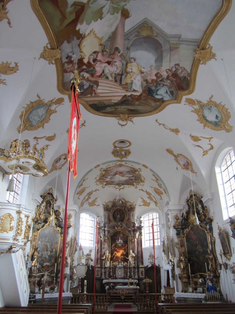 Pflugdorf, Altre und Deckenfresko der St. Laurentius Kirche (22.02.2014)