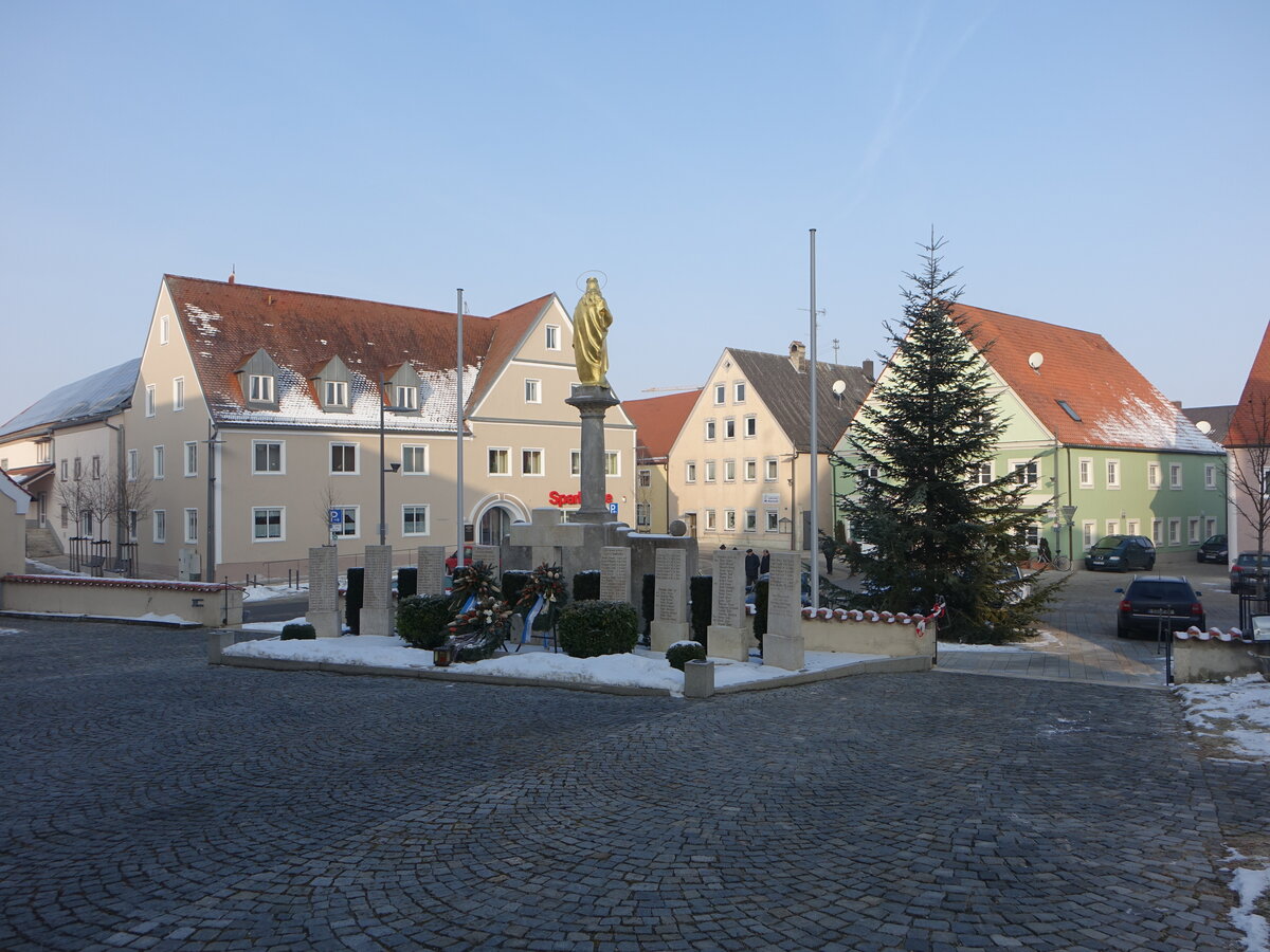 Pfrring, Mariensule und Huser am Marktplatz (29.01.2017)