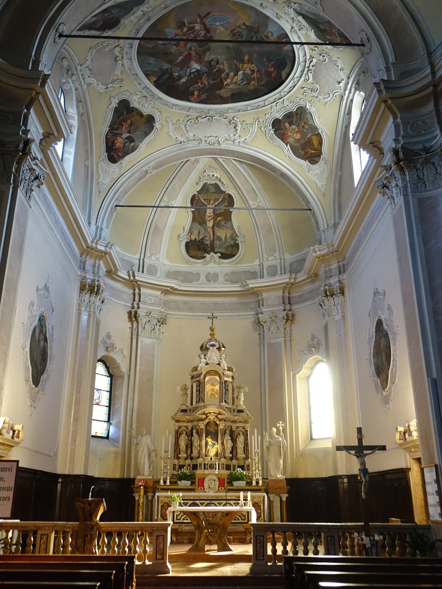 Pinzolo, Altar von Bartolomeo Zeni in der Pfarrkirche San Lorenzo (16.09.2019)