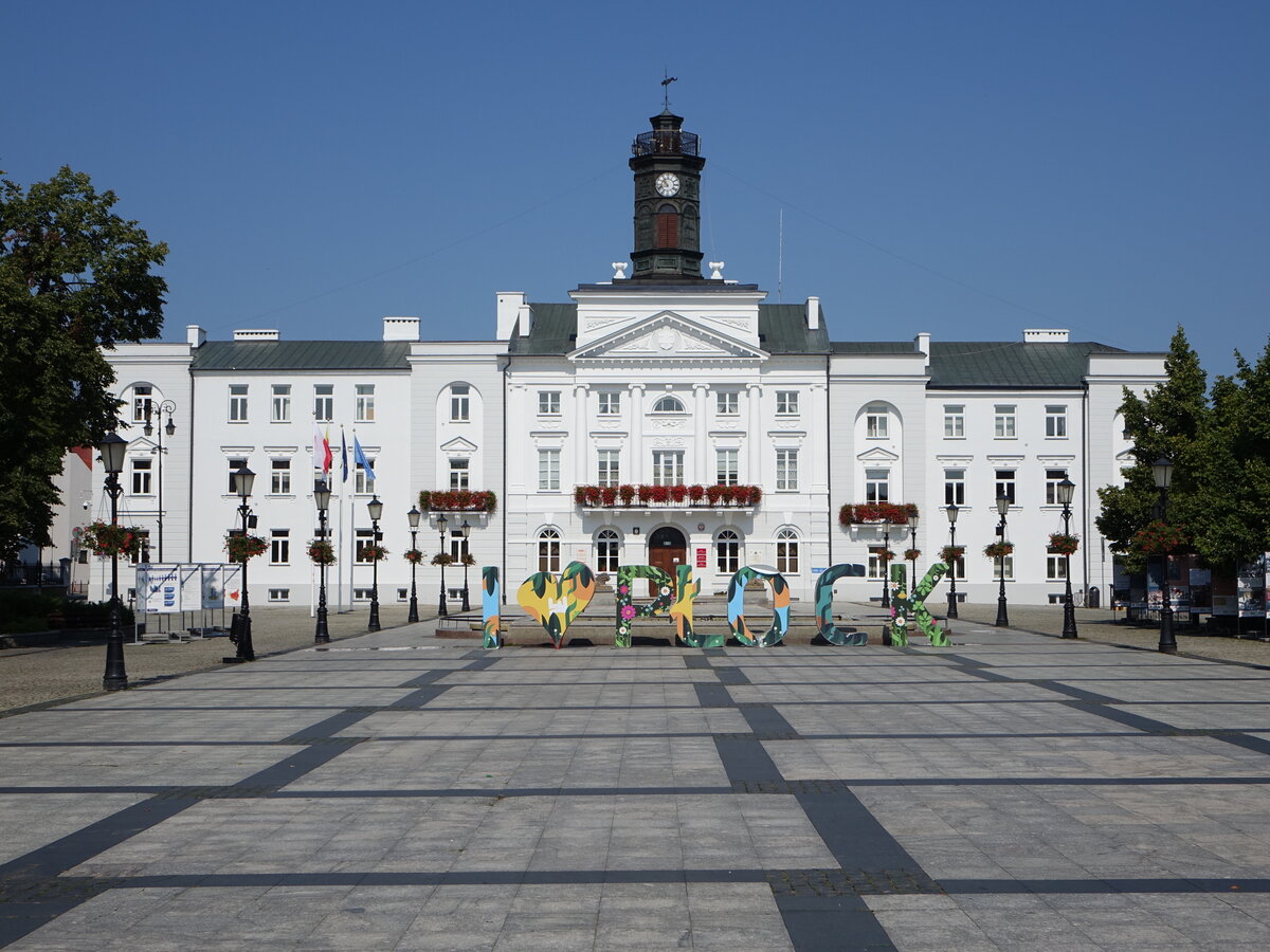 Plock, Rathaus am Rynek Platz, erbaut von 1821 bis 1827 durch J. Kubicki (07.08.2021)