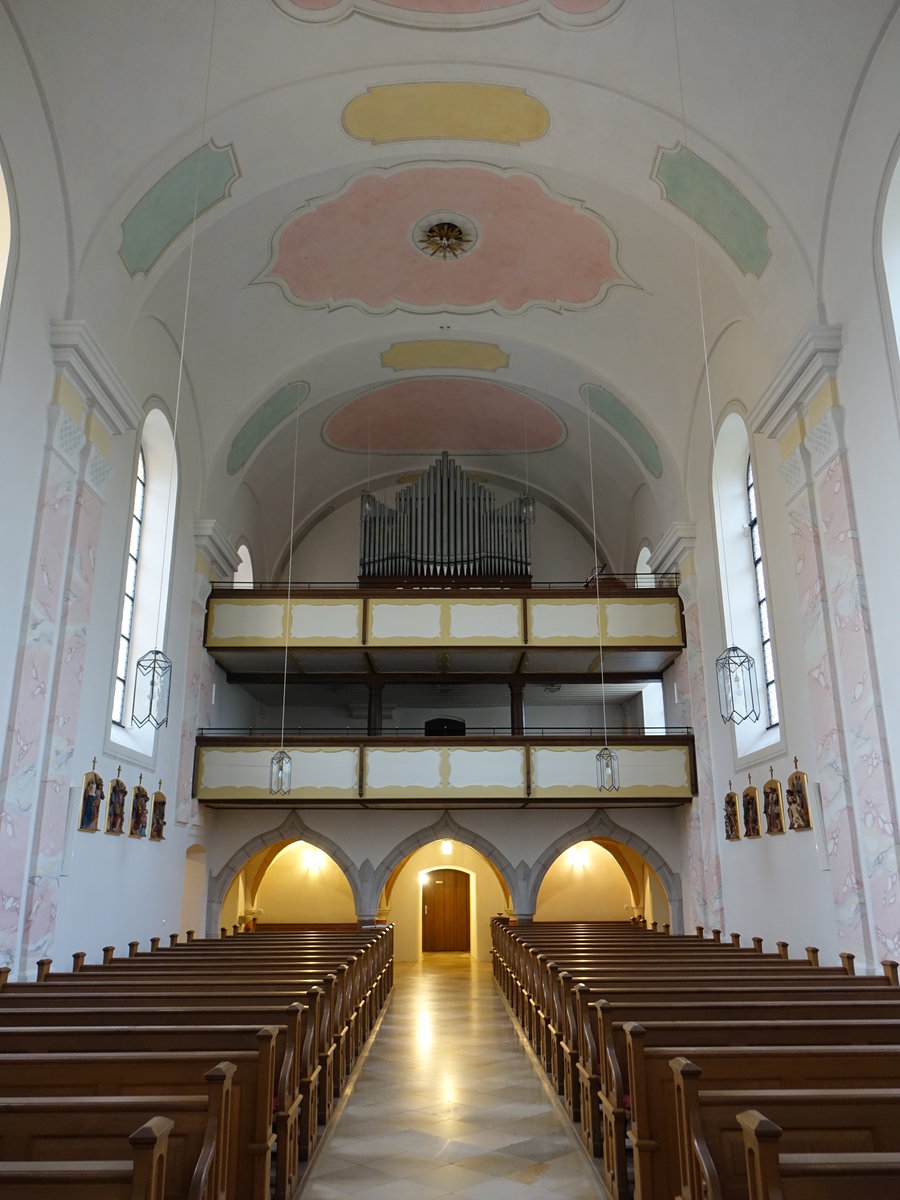Pocking, Orgelempore in der kath. Pfarrkirche St. Ulrich (20.10.2018)