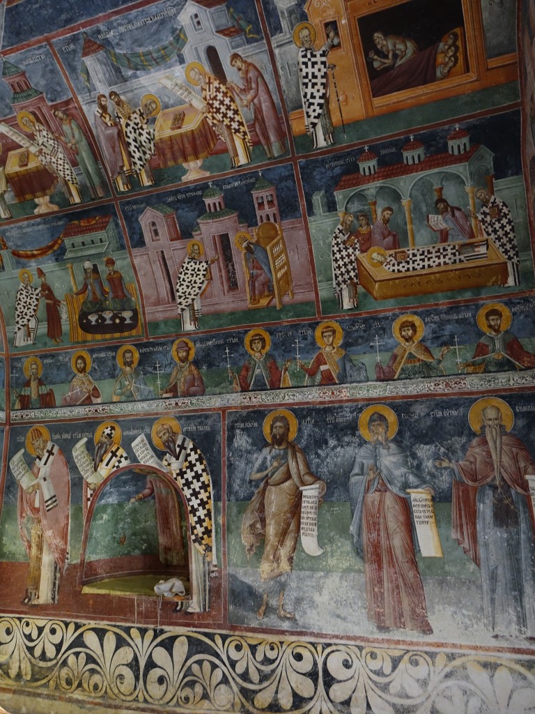 Podgorica, Kloster Morača, Fresken von 1635 in der Klosterkapelle St. Nikolaus (22.09.2015)