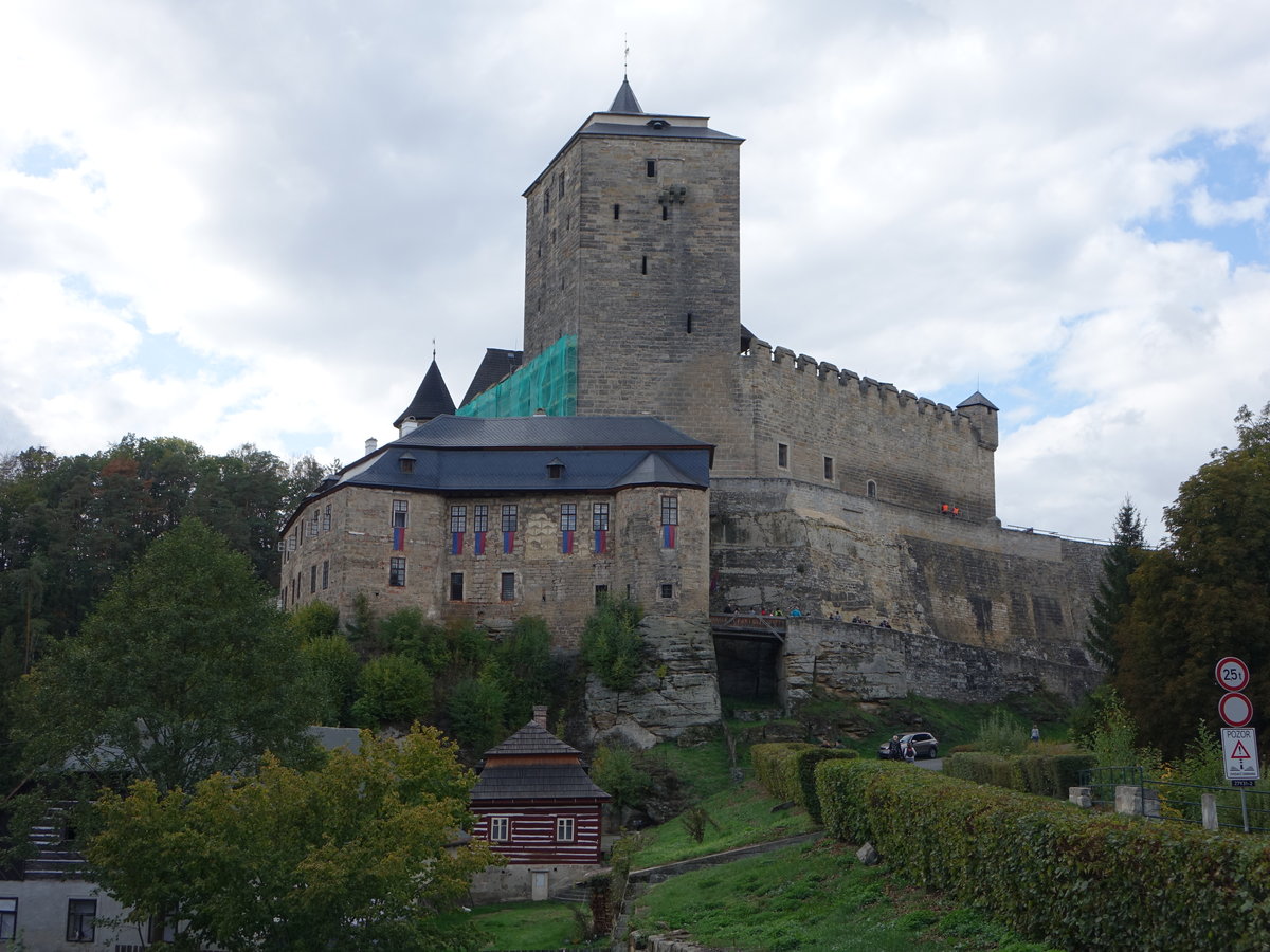 Podkost, Burg Kost im Bhmischen Paradies Česk Rj, erbaut bis 1349 durch Bene von Wartenberg (28.09.2019)