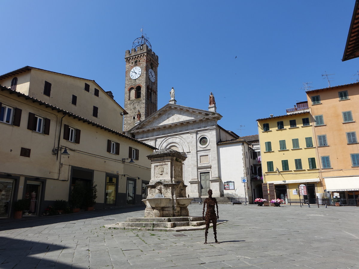 Poggibonsi, Collegiata Santa Maria Assunta an der Piazza Camillo Benso di Cavour, erbaut ab 1860 (17.06.2019)