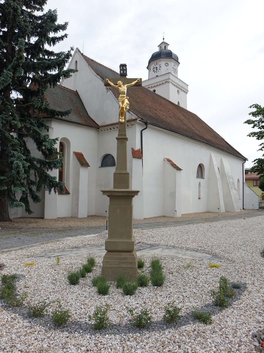 Pohorelice, Pfarrkirche St. Jakob,  gotische Hallenkirche aus dem 13. Jahrhundert (30.05.2019)