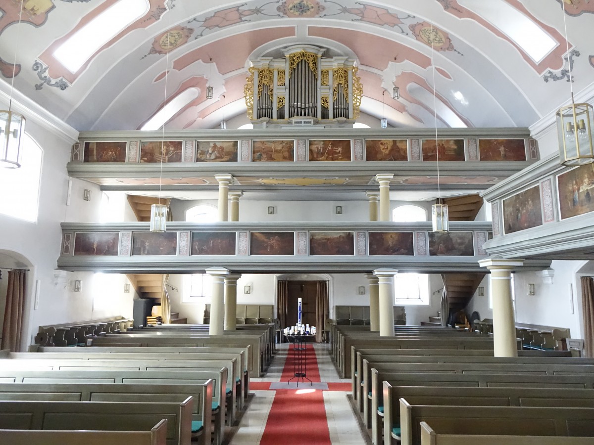 Pommelsbrunn, Orgelempore der St. Lorenz Kirche (05.04.2015)