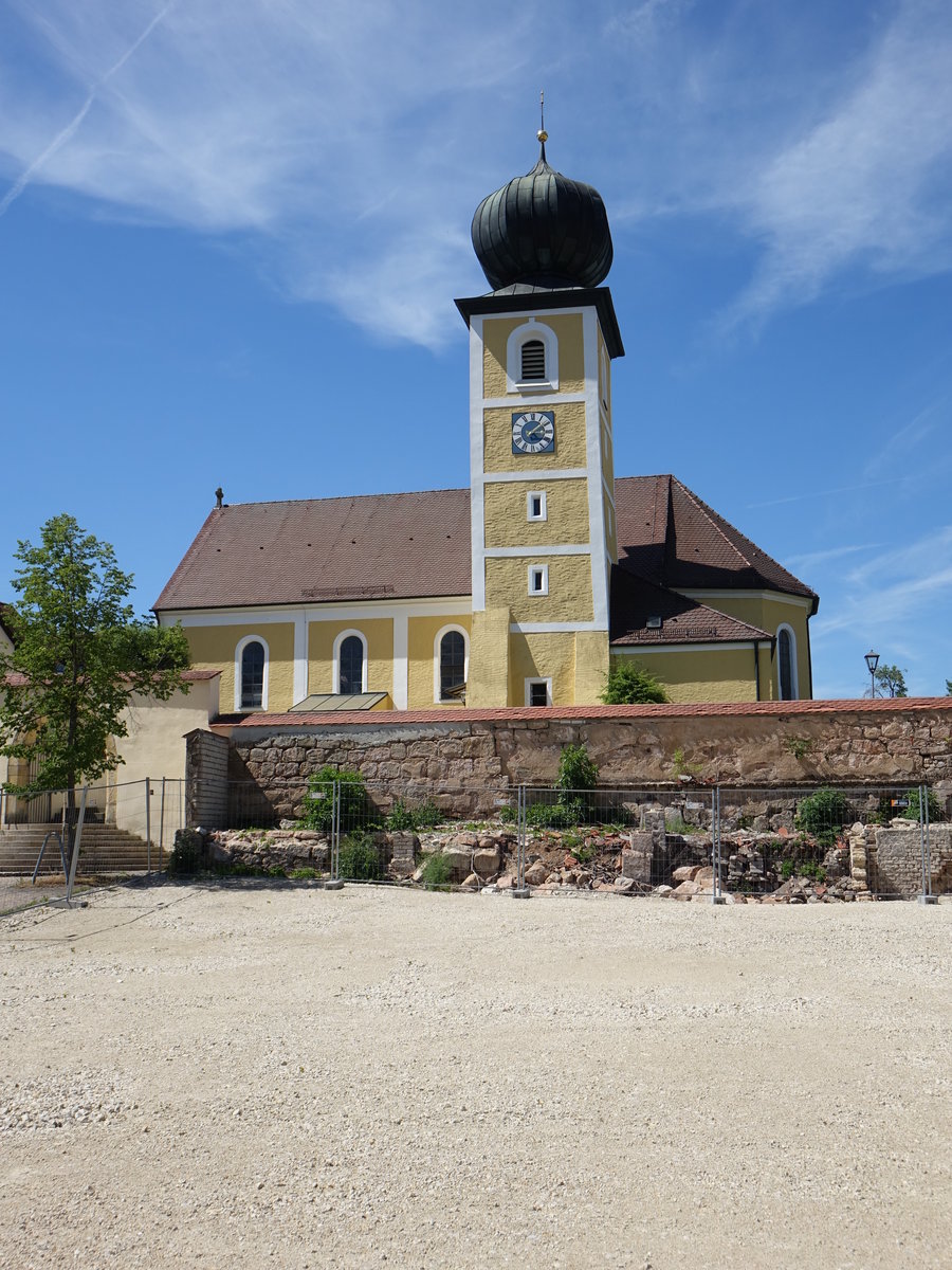 Poppenricht, Evangelisch-lutherische Kirche St. Michael, erbaut von 1870 bis 1871 durch Georg Friedrich Ziebland (11.06.2017)