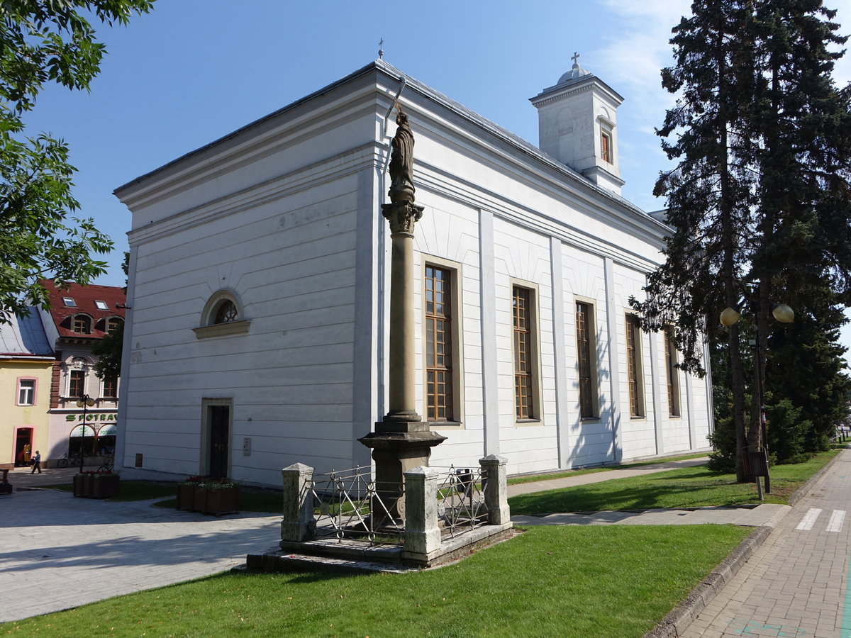 Poprad / Deutschendorf, Ev. Dreifaltigkeitskirche, erbaut von 1829 bis 1834 im klassizistischen Stil nach den Plnen von Jn Fabrici (07.08.2020)