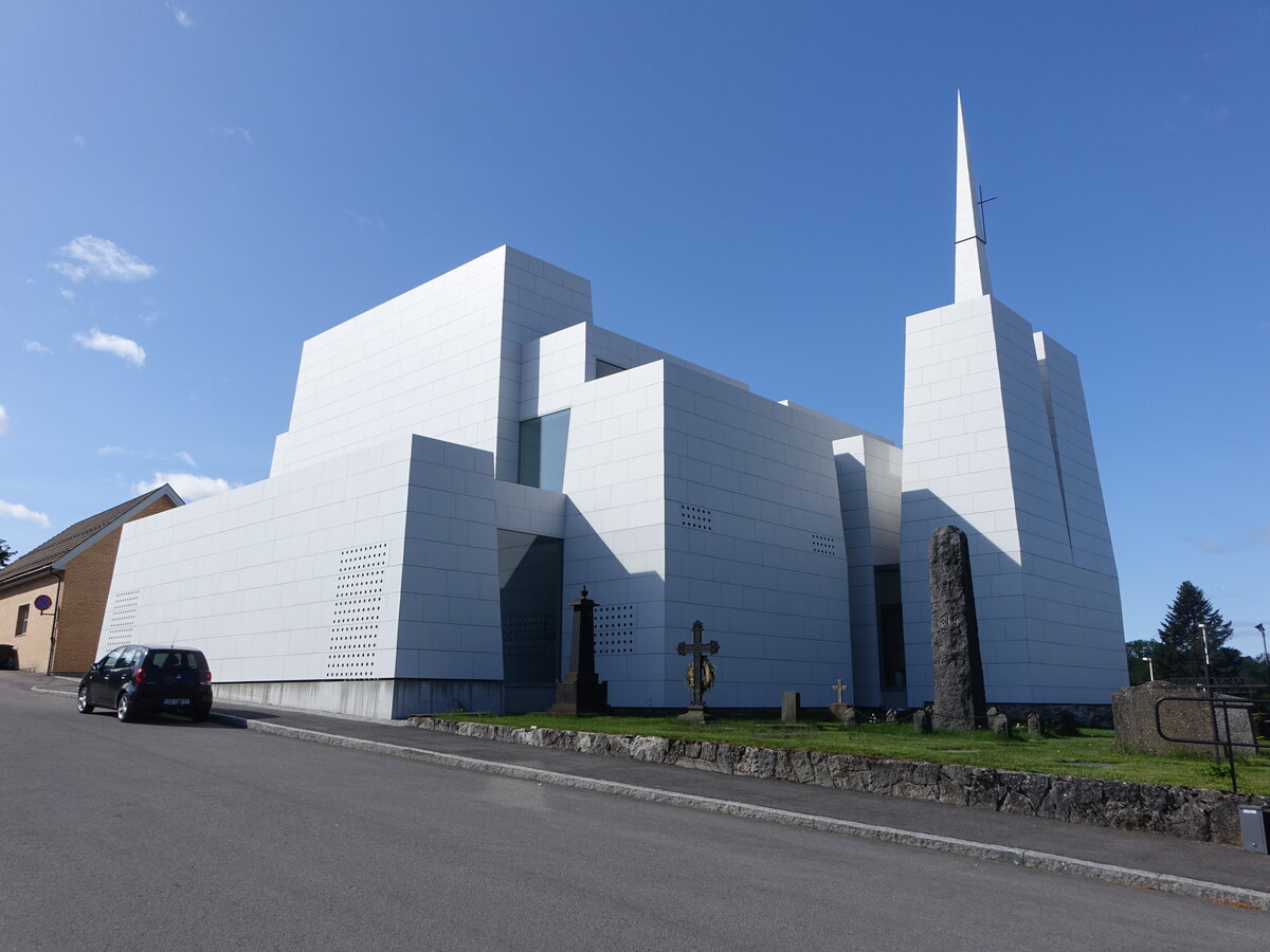 Porsgrunn, evangelische stre Kirche, erbaut bis 2019 durch den Architekten  Espen Surnevik (28.05.2023)