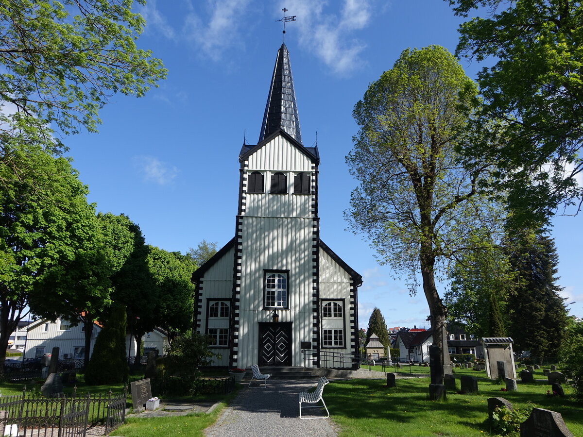 Porsgrunn, Vestre evangelische Kirche, erbaut 1758 durch Joen Jacobsen (28.05.2023)