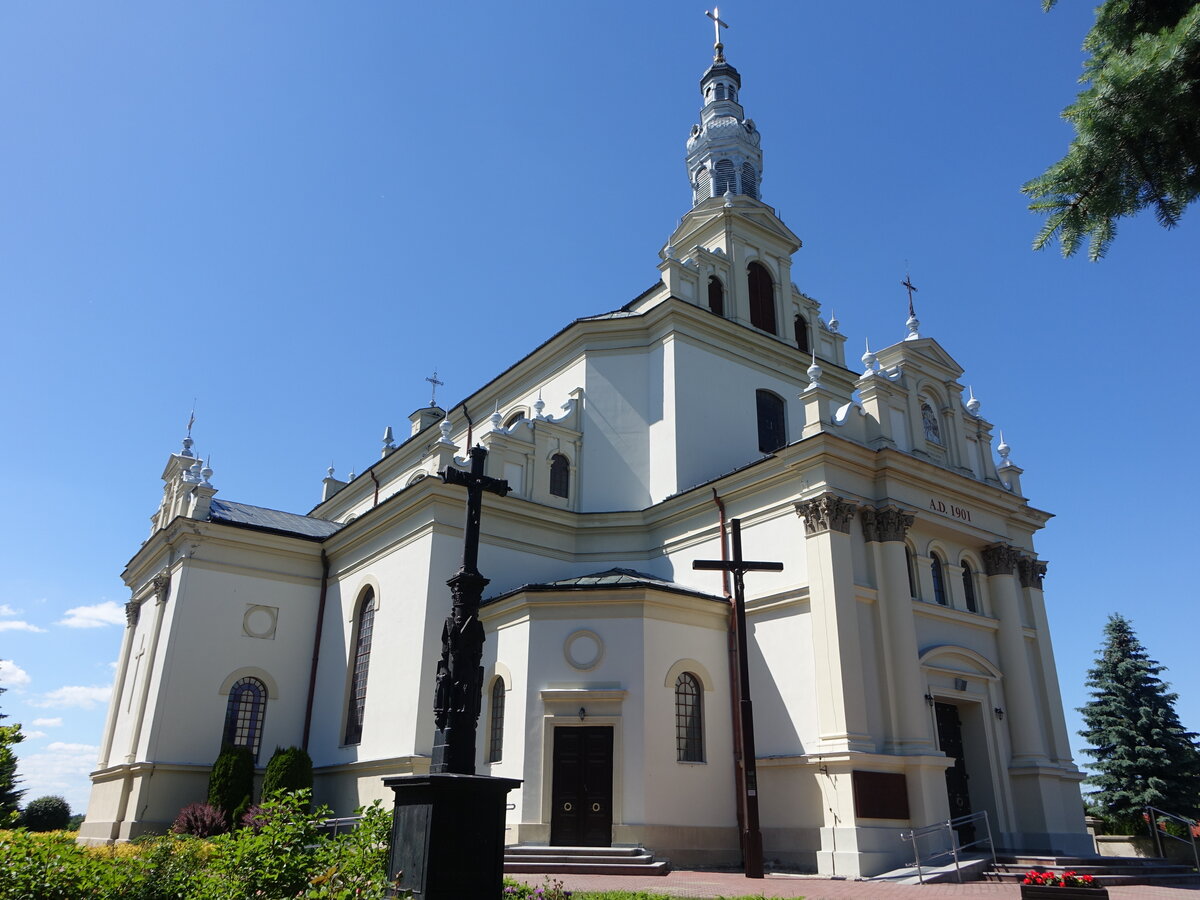Poswietne, kath. Pfarrkirche St. Nikolaus, erbaut von 1790 bis 1792 von Jan Kanty Fontana (14.06.2021)