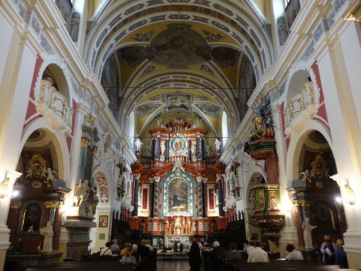 Poznan / Posen, barocker Innenraum der Franziskanerkirche St. Antonius (12.06.2021)