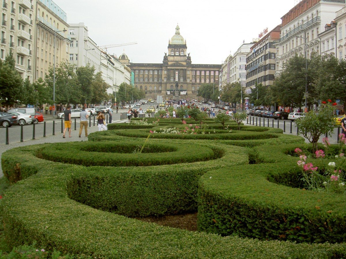 Prag, Wenzelsplatz mit Nationalmuseum (31.08.2013)