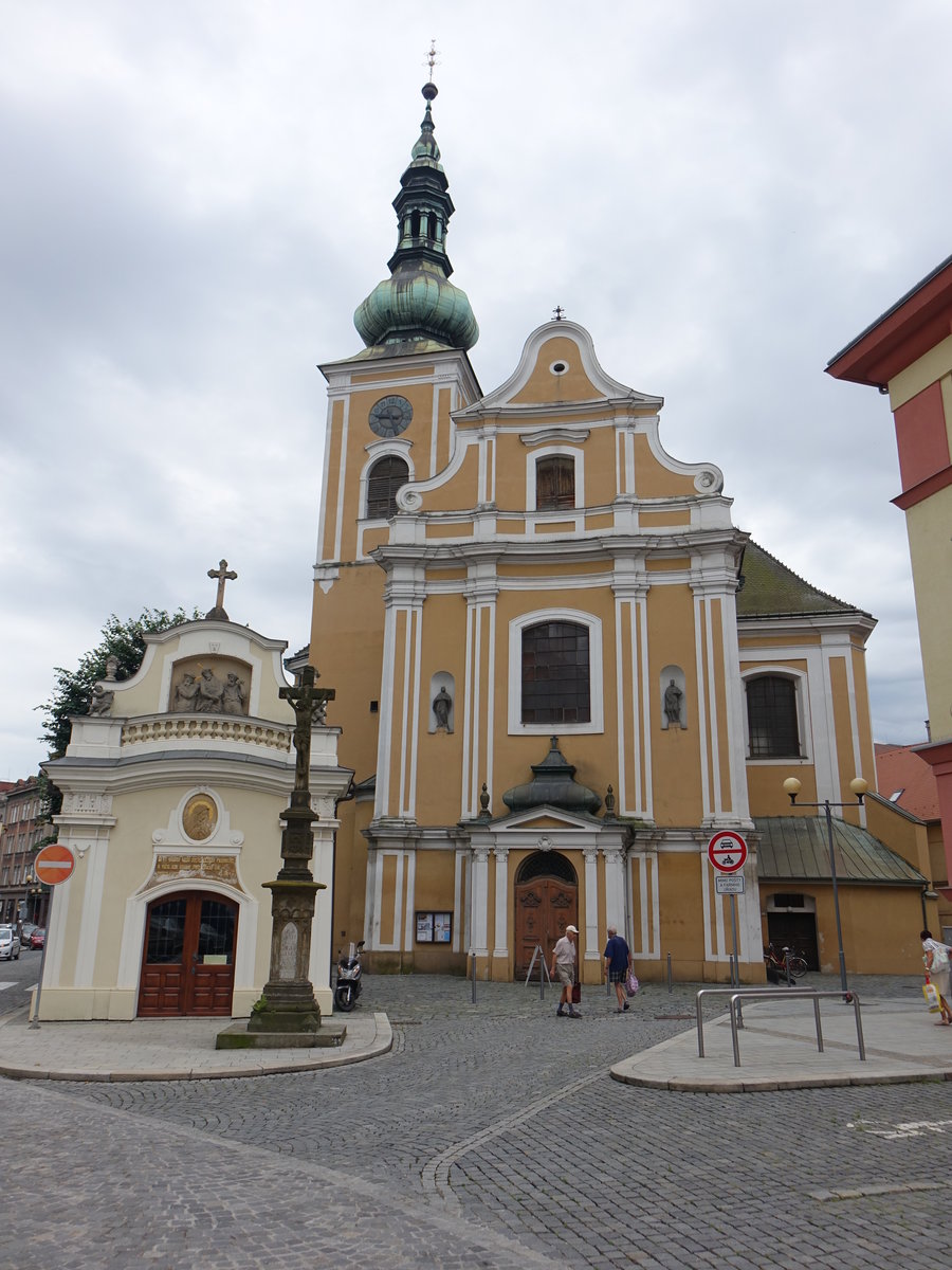 Prerov / Prerau, barocke Pfarrkirche St. Laurentius, erbaut im 18. Jahrhundert (03.08.2020)