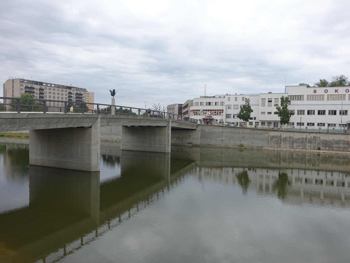 Prerov / Prerau, Brücke über den Fluss Becva (03.08.2020)